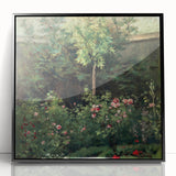 Large abstract wall art by Camille Pissarro in black frame, featuring mid-century modernist style.