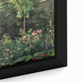 Extra large framed canvas featuring a textured impressionist painting of a rural landscape.