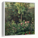 Framed canvas of Camille Pissarro's vintage poster art featuring colorful impressionist style, ideal for living room decor.