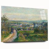 Acrylic print of Camille Pissarro's impressionist landscape, featuring soft earth tones.