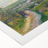 Art Deco poster featuring a Camille Pissarro landscape on rolled canvas, ideal for dining room wall art.
