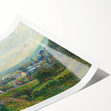 Extra large rolled print of line art flowers in soft pastel shades, ideal for large living room wall art.