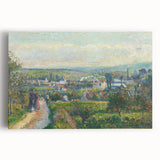 Black and white impressionist painting of a pastoral scene on a large stretched canvas, ideal for kitchen wall art.