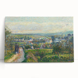Black and white print of Camille Pissarro's painting on stretched canvas, ideal for kitchen wall art.