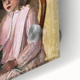 Large abstract wall art by Camille Pissarro in mid-century modernist style, featuring earthy tones on acrylic glass.