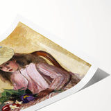 Extra large rolled print featuring line art flowers in soft pastel colors, suitable for large living room wall art.