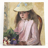 Black and white print of Camille Pissarro's painting on stretched canvas, ideal for kitchen wall art or bedroom decor.