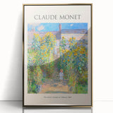 Large art print of a Claude Monet painting in a gold frame, featuring gentle pastel shades, ideal for nursery wall art.