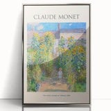 Mid-century modernist art by Claude Monet, framed acrylic with silver edges, featuring soft pastel shades.