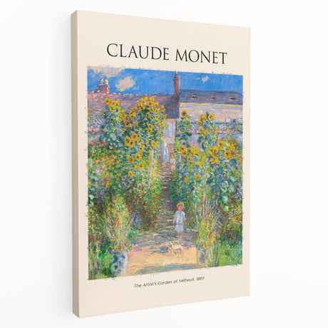 Large Claude Monet-inspired impressionist artwork on stretched canvas depicting serene water lilies.