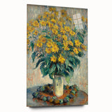 Large abstract wall art by Claude Monet featuring soft pastel hues on acrylic glass.