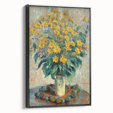 Black and white wall art featuring a Claude Monet landscape painting on a framed canvas, suitable for bedroom decor.