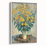 Framed canvas of Claude Monet's colorful vintage poster art, ideal for extra large living room wall decor.