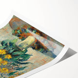 Extra large wall art featuring line art flowers in soft pastel shades on a rolled canvas, ideal for large living room decor.