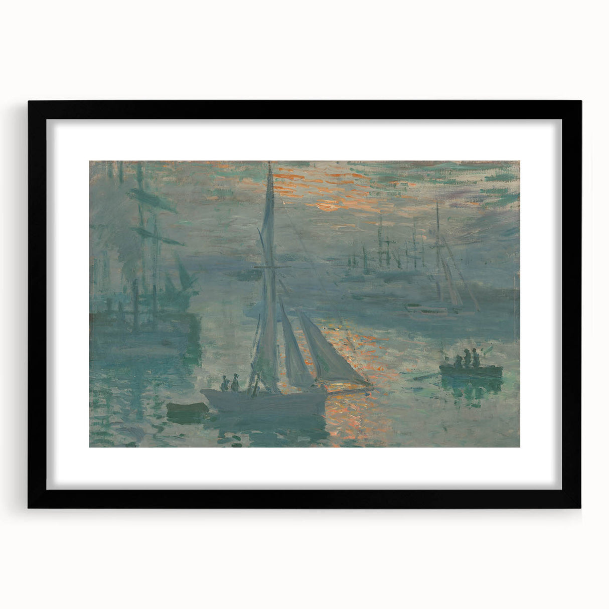 Extra large framed wall art featuring a colorful abstract impressionist piece in vibrant hues, ideal for living room decor.