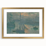 Extra large framed wall art depicting an abstract Claude Monet design with textured brush strokes in pastel colors.