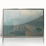 Mid-century modernist art by Claude Monet, featuring soft pastel shades and floral subjects.