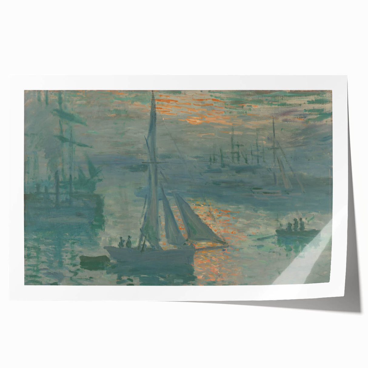 Extra large rolled print of Claude Monet's floral artwork in pastel hues.