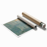 Extra large rolled print of a Claude Monet floral painting in soft pastel shades, ideal for classy bathroom wall art.