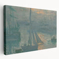 Side view of a Claude Monet inspired large canvas featuring soft pastel colors in an impressionist style.