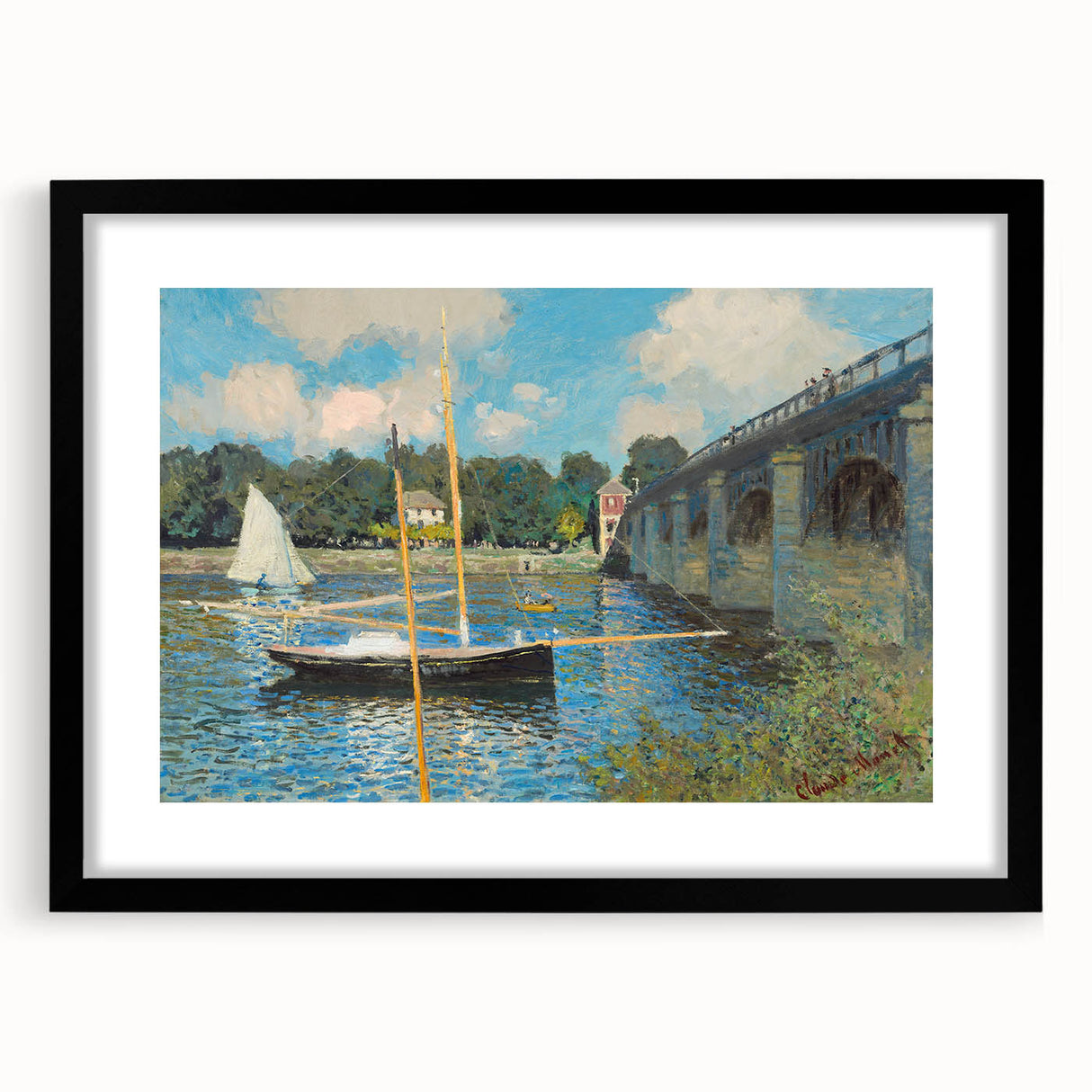 Extra large canvas featuring a Claude Monet-inspired colorful abstract art print with textured brush strokes.
