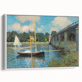 Vintage poster art of Claude Monet's painting on a framed canvas.