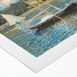 Art deco poster featuring a Claude Monet painting with soft pastel colors on rolled canvas, suitable for dining room walls.