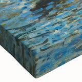 Large art depicting a black and white landscape painting on stretched canvas, ideal for bedroom wall decor.