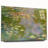 Acrylic print of a Claude Monet painting featuring soft pastel shades, ideal for dining room art.