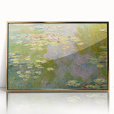 Framed acrylic print of Claude Monet's impressionist painting featuring soft pastel colors, ideal for nursery wall art.
