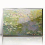 Mid-century modernist art by Claude Monet in a silver-framed acrylic print, featuring soft pastel tones.