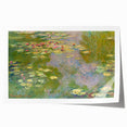 Rolled print of Claude Monet's floral painting in soft pastel shades.