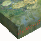 Black and white landscape painting by Claude Monet on stretched canvas, featuring serene river scene.