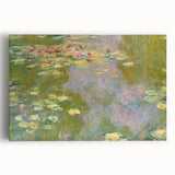 Large black and white stretched canvas of Claude Monet's impressionist artwork, ideal for kitchen wall art.