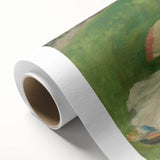 Art Deco-style poster of a Claude Monet painting on rolled canvas, featuring soft pastel colors, ideal for nursery wall art.