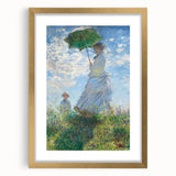 Extra large wall art featuring a Claude Monet-inspired abstract print in textured strokes of blues and greens on a…