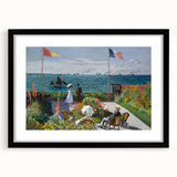 Extra large, colorful abstract art print featuring textured brush strokes on a black framed canvas.