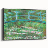 Black and white framed canvas featuring a vintage-style landscape painting, ideal for bedroom wall decor.