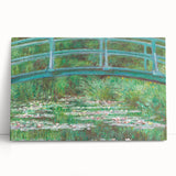 Black and white print of Claude Monet's impressionistic painting on stretched canvas.