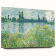 Side view of a Claude Monet inspired acrylic glass print with vivid color palette, suitable for dining room decor.