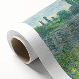 Art deco poster of Claude Monet's painting on rolled canvas, featuring soft pastel colors, ideal for nursery wall art.