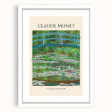 Abstract art print of a Claude Monet painting in muted watercolor tones on a white-framed canvas.