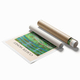 Extra large rolled print of Claude Monet's floral art in soft pastel shades.