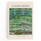 Black and white print of Claude Monet's artwork on stretched canvas, ideal for kitchen art.