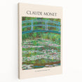 Side view of a Claude Monet-inspired stretched canvas featuring soft pastel colors and impressionist style.