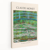 Side view of a Claude Monet-inspired stretched canvas featuring soft pastel colors and impressionist style.