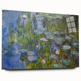 Acrylic print of a Claude Monet painting, featuring soft pastel shades, ideal for bedroom or dining room art.