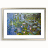 Textured abstract art print featuring soft blue and green hues on a framed canvas, ideal for bedroom art.