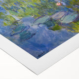 Art deco poster featuring a Claude Monet design on rolled canvas, with muted color tones.