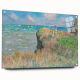 Acrylic print of Claude Monet's impressionist artwork with soft pastel shades, ideal for bedroom or dining room decor.